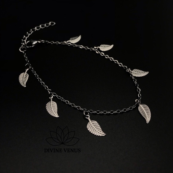 DIVINE VENUS Jewelry - Leaf Anklet • Stainless Steel 🍂